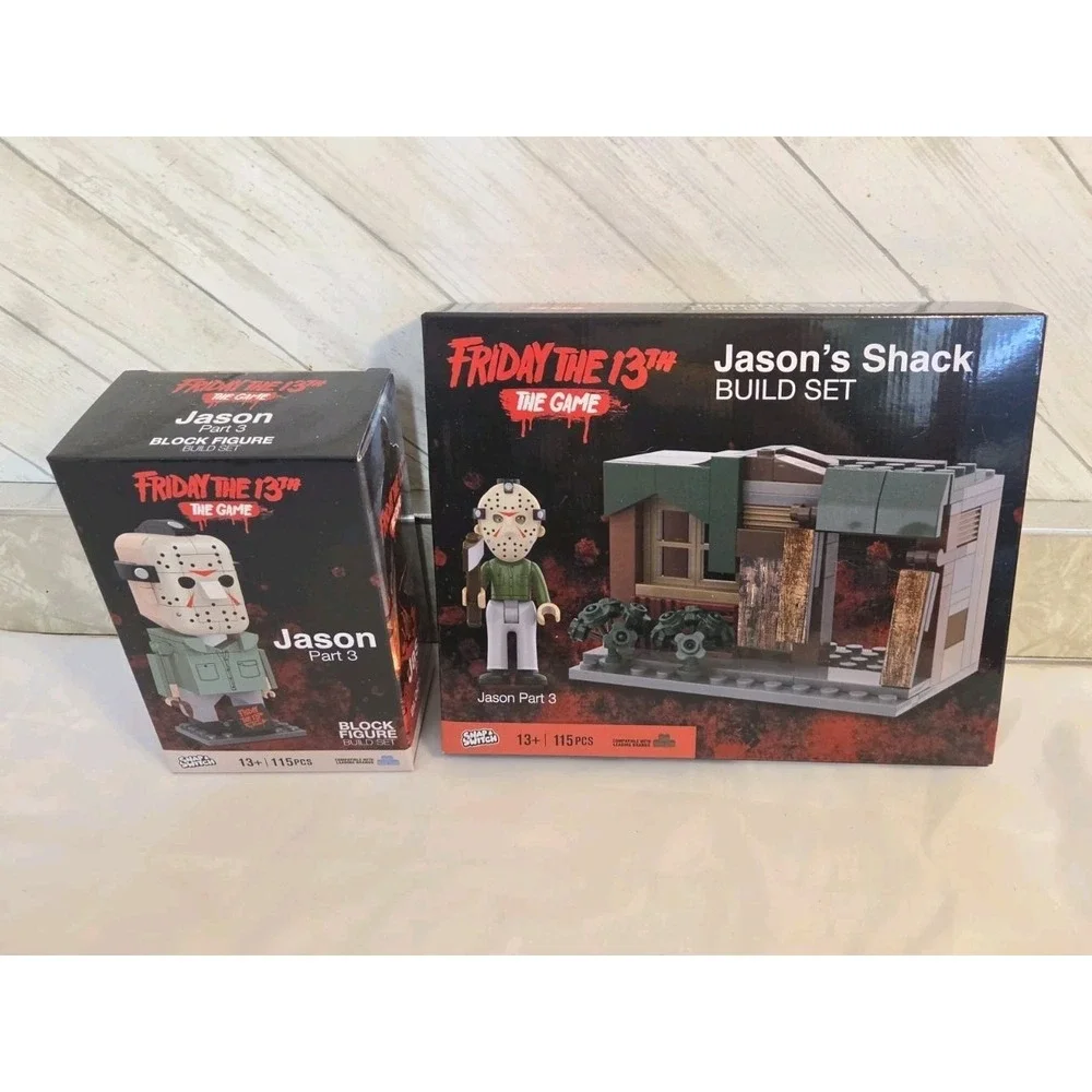 NEW Friday the 13th The Game Snap & Switch Jason's Shack Part 3 Block Figure Lot